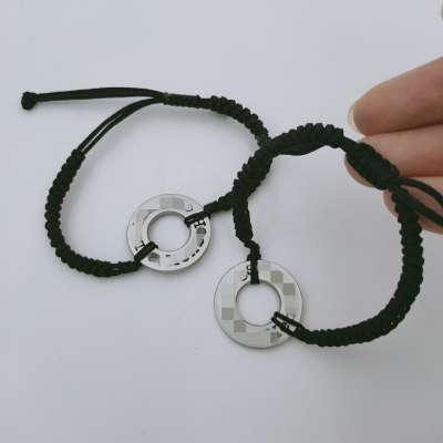 Braided bracelet with metal pendant OEM bracelet Trendy fashion accessories