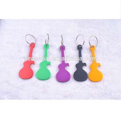 Low price Aluminum alloy musical instrument guitar beer bottle opener keychain