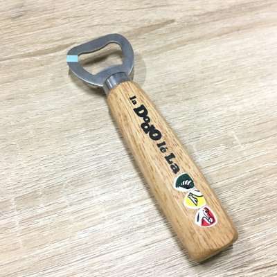 Wood handle bottle opener bar blade