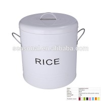 B036 Home Galvanized Iron Rice Bin Vegetable Bucket with Lid