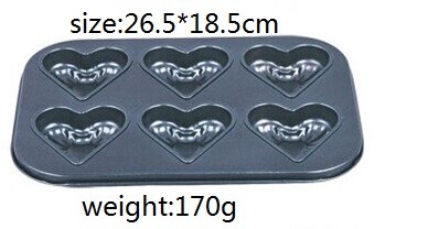 6 cups Nonstick Mini Cheesecake Pan Heart Shape Loaf Muffin Pan Drop Bottom Carbon Steel Cake Mold DIY