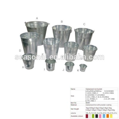 B089 Galvanized Iron Pegs/Bubbly/Soak Bucket Metal Ice Bucket With Handle